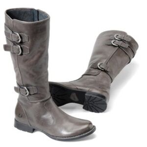 Born Women Attila Leather Tall Riding Moto Boots shoes sz 7.5M